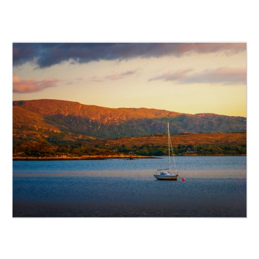 Der goldene Abend über der Kenmare-Bucht Poster (Vorderseite)