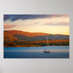Der goldene Abend über der Kenmare-Bucht Poster