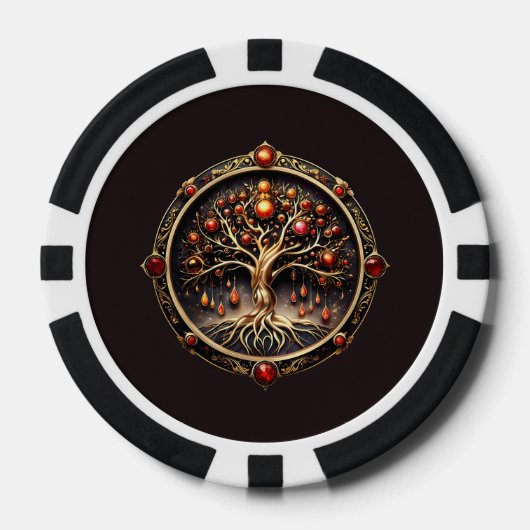 Der goldene Baum des Lebens der Mystik Pokerchips (Vorderseite)