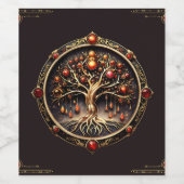 Der goldene Baum des Lebens der Mystik Weinetikett (Einzelnes Label)