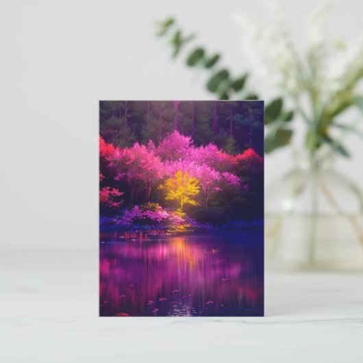 Der goldene Baum im Abend Postkarte (Stehend Vorderseite)