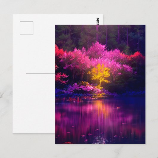 Der goldene Baum im Abend Postkarte (Vorne/Hinten)