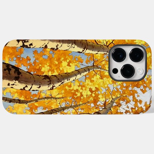 Der goldene Baum während der Herbstsaison Case-Mate iPhone Hülle (Rückseite (Horizontal))