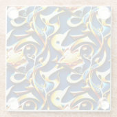 Der goldene blaue Arabesque-Untersetzer Glasuntersetzer (Rückseite)