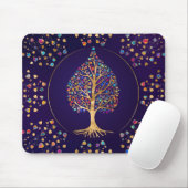 Der goldene Bodhi-Baum - farbenfrohe Blätter Mousepad (Mit Mouse)