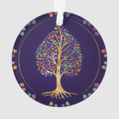 Der goldene Bodhi-Baum - farbenfrohe Blätter Ornament (Rückseite)