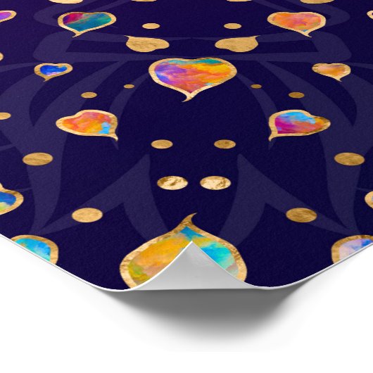 Der goldene Bodhi-Baum - farbenfrohe Blätter Poster (Ecke)