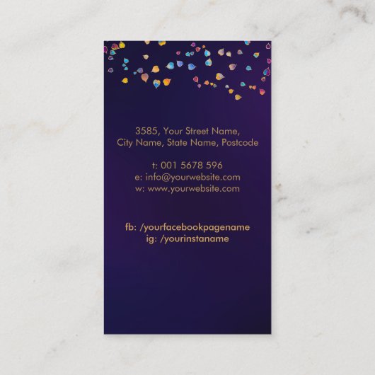 Der goldene Bodhi-Baum - farbenfrohe Blätter Visitenkarte (Rückseite)