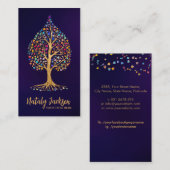 Der goldene Bodhi-Baum - farbenfrohe Blätter Visitenkarte (Vorne/Hinten)