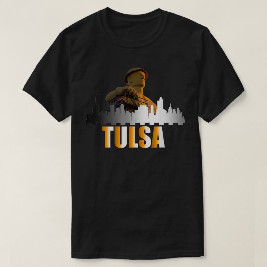 Der Goldene Bohrer von Tulsa Oklahoma und der Tuls T-Shirt (Design vorne)