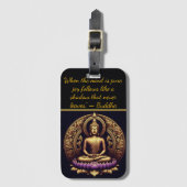 Der goldene Buddha meditiert in Lotus. Gepäckanhänger (Vorderseite Vertikal)