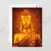 Der goldene Buddha Postkarte (Vorne/Hinten)