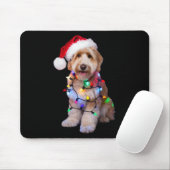 Der goldene Doodle in der Weihnachtsmannmütze wühl Mousepad (Mit Mouse)