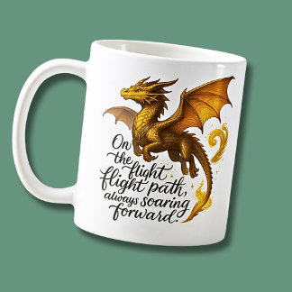 Der goldene Drache fliegt immer vorwärts Kaffeetasse