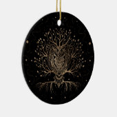 Der goldene Eule-Baum Keramik Ornament (Rechts)