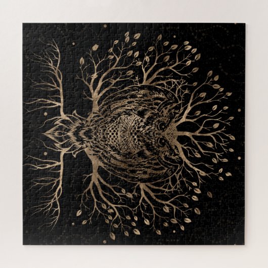 Der goldene Eule-Baum Puzzle (Horizontal)