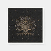 Der goldene Eule-Baum Serviette (Vorderseite)