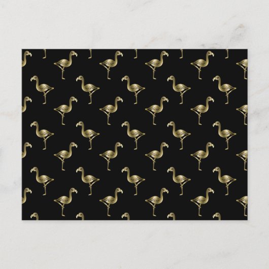 Der goldene Flamingo Postkarte (Vorderseite)