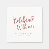 Der Goldene Glitzer der Rose feiert mit uns Serviette (Vorderseite)