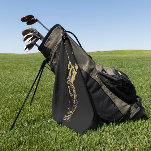 Der goldene Golfer Golfhandtuch (Gras)