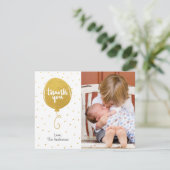 Der goldene Handdrawn Ballon danken Ihnen Foto Dankeskarte (Stehend Vorderseite)