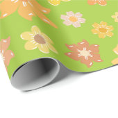 Der goldene Herbst blüht grün nahtlose Geburtstage Geschenkpapier (Rolleneckpunkt)