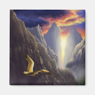 Der goldene Kranich fliegt das Magnet