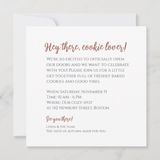 Der goldene Kürbis Einladung (Rückseite)