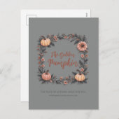 Der goldene Kürbis Feiertagspostkarte (Vorne/Hinten)