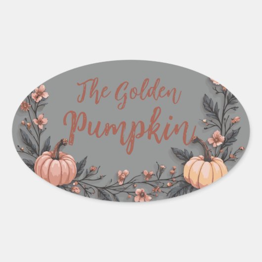 Der goldene Kürbis Ovaler Aufkleber (Vorderseite)