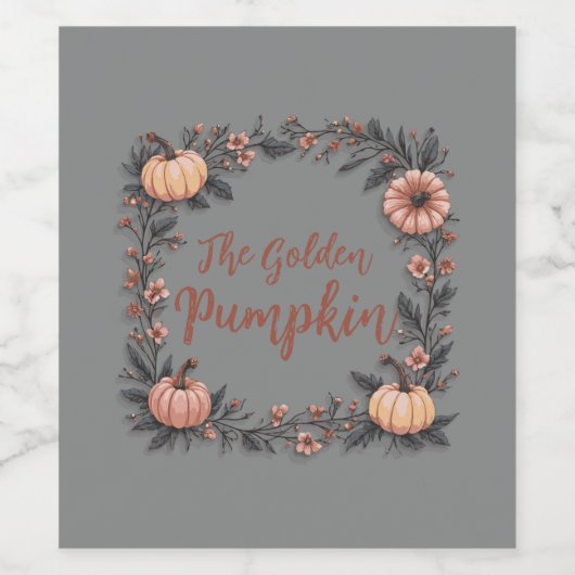 Der goldene Kürbis Weinetikett (Einzelnes Label)