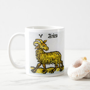 Der goldene Ram, Vintage Zeichen des Zodiaks Kaffeetasse