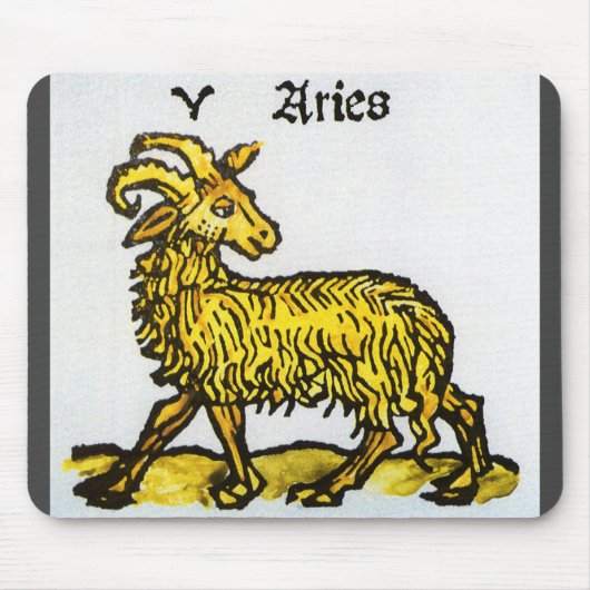 Der goldene Ram, Vintage Zeichen des Zodiaks Mousepad (Vorne)