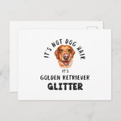 Der GOLDENE RETRIEVER Glitzer Funn ist nicht für d Ankündigungspostkarte (Vorne/Hinten)
