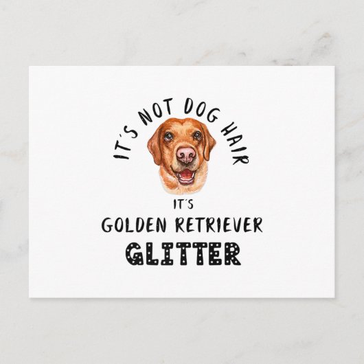 Der GOLDENE RETRIEVER Glitzer Funn ist nicht für d Ankündigungspostkarte (Vorderseite)