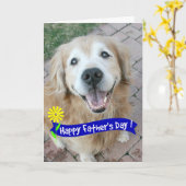 Der goldene Retriever Vathers Day Karte (Gelbe Blume)