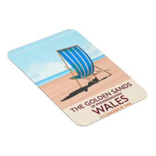 Der goldene Sandstrand von Pembrokeshire, Wales Magnet