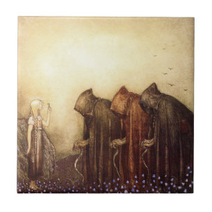 "Der goldene Schlüssel" John Bauer Watercolor Fliese