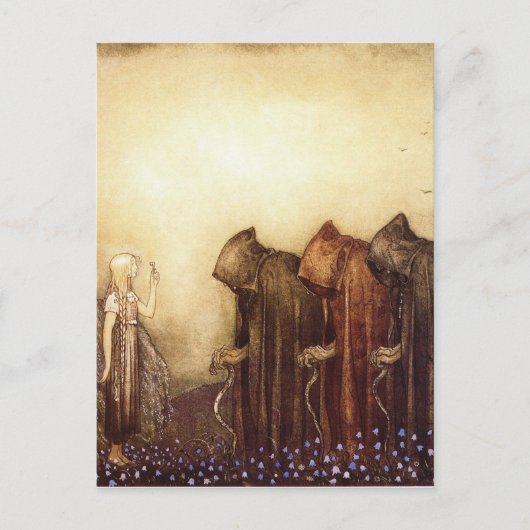 "Der goldene Schlüssel" John Bauer Watercolor Postkarte (Vorderseite)