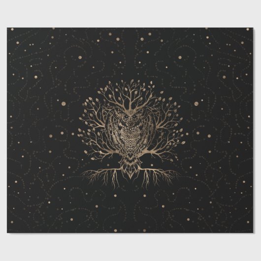 Der goldene Schüssel-Baum Geschenkpapier (Flach)