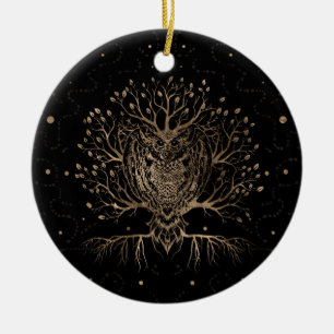 Der goldene Schüssel-Baum Keramik Ornament