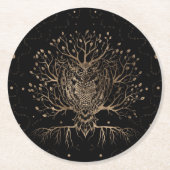 Der goldene Schüssel-Baum Runder Pappuntersetzer (Vorderseite)