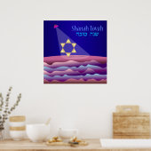 Der Goldene Star von David auf der Bühne Rosh Hash Poster (Küche)