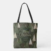 Der goldene Weihnachtswald Tasche (Rückseite)
