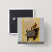 Der Goldfinch., Puttertje durch Carel Fabritius Button (Vorne & Hinten)