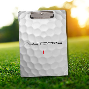 Der Golf Ball verringert den Personalisierten Text Klemmbrett