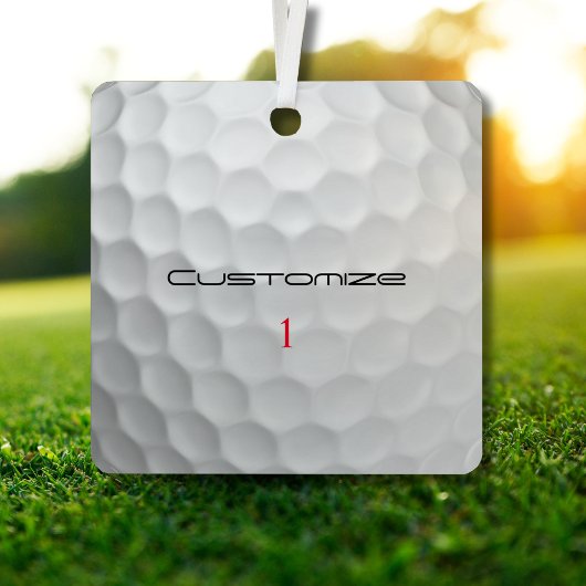 Der Golf Ball verringert den Personalisierten Text Ornament Aus Metall
