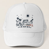 Der Golf von Amerika fischt die patriotische ameri Truckerkappe (Vorderseite)