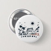 Der Golf von Amerika fischt patriotische amerikani Button (Vorne & Hinten)