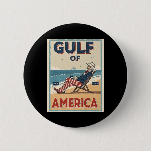 Der Golf von Amerika östlich. 2025 Uncle Sam Patri Button (Vorderseite)